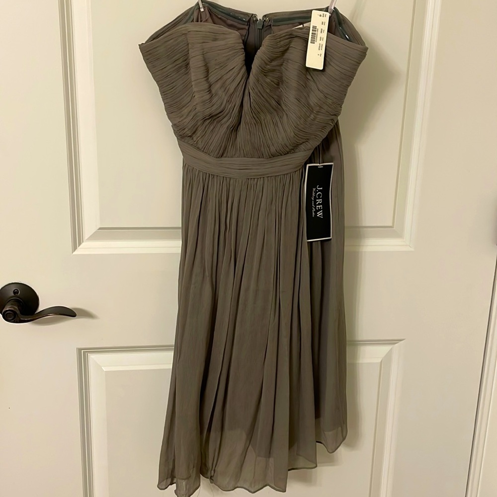 J Crew short gray bridesmaid dress